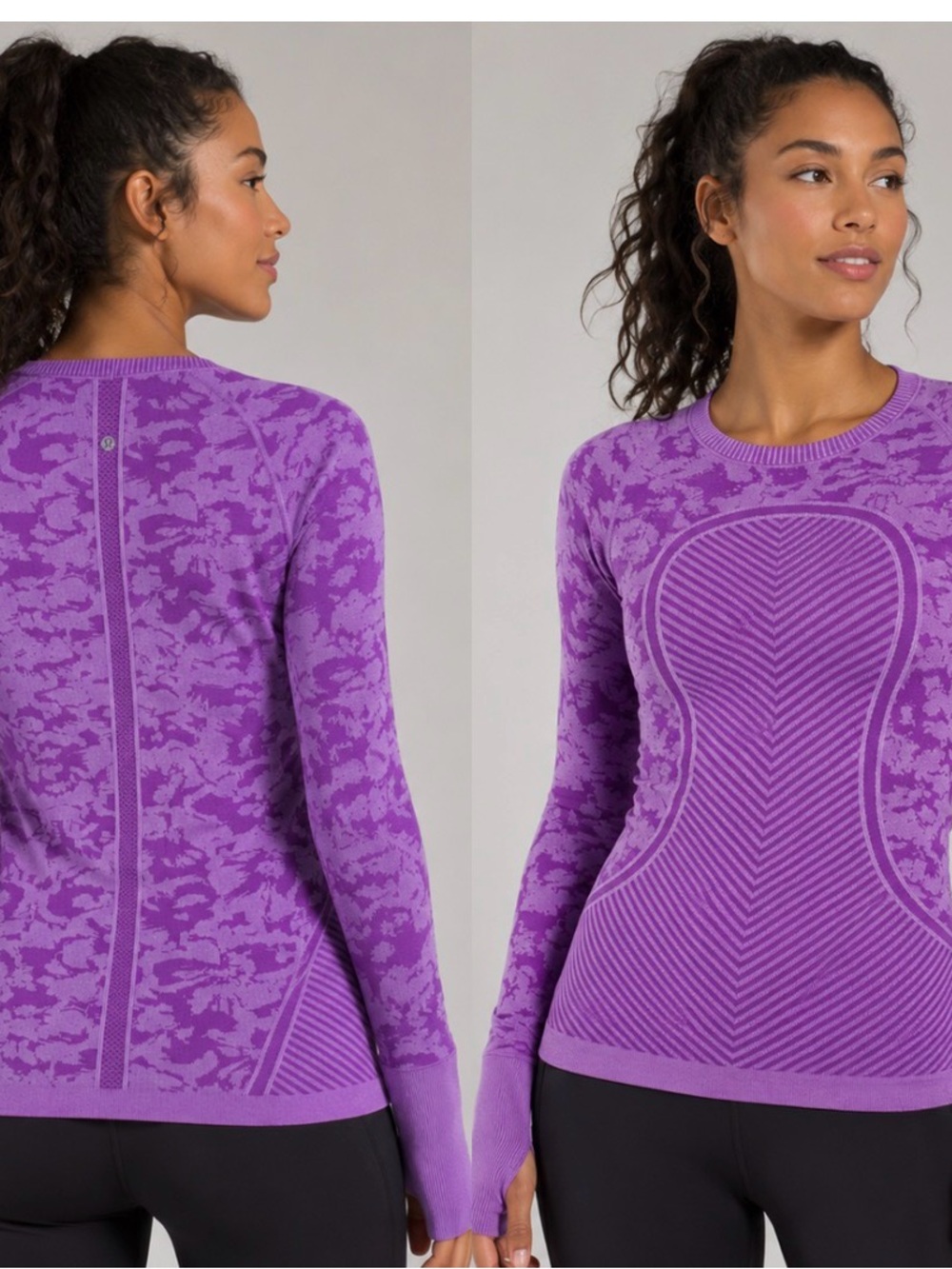 lululemon athletica Purple Seamless Long Sleeve Crew Top